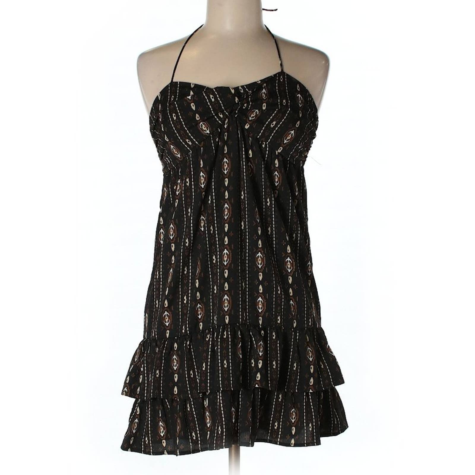 Nwt Torn By Ronny Kobo Black Halter Drop Shift Striped Boho Dress
